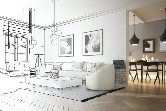 A raw desing of living area 